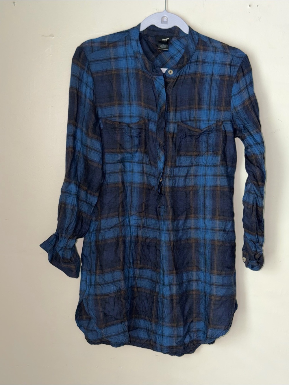 Wet Seal Plaid Long-Sleeve Tunic/Dress Vintage